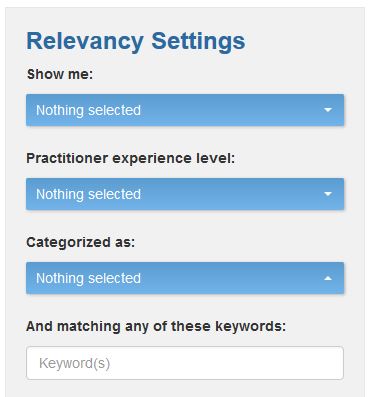 Relevancy Settings